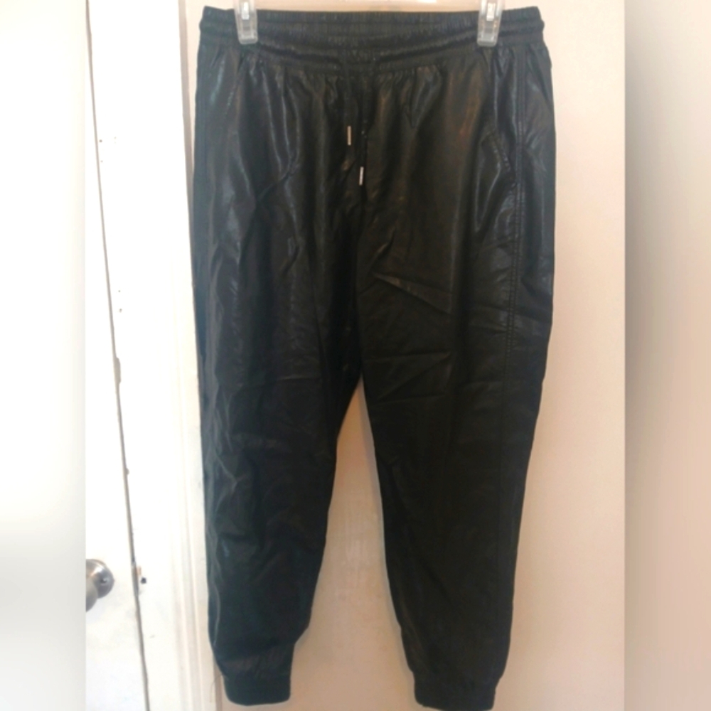 Zara Faux Leather Casual Joggers